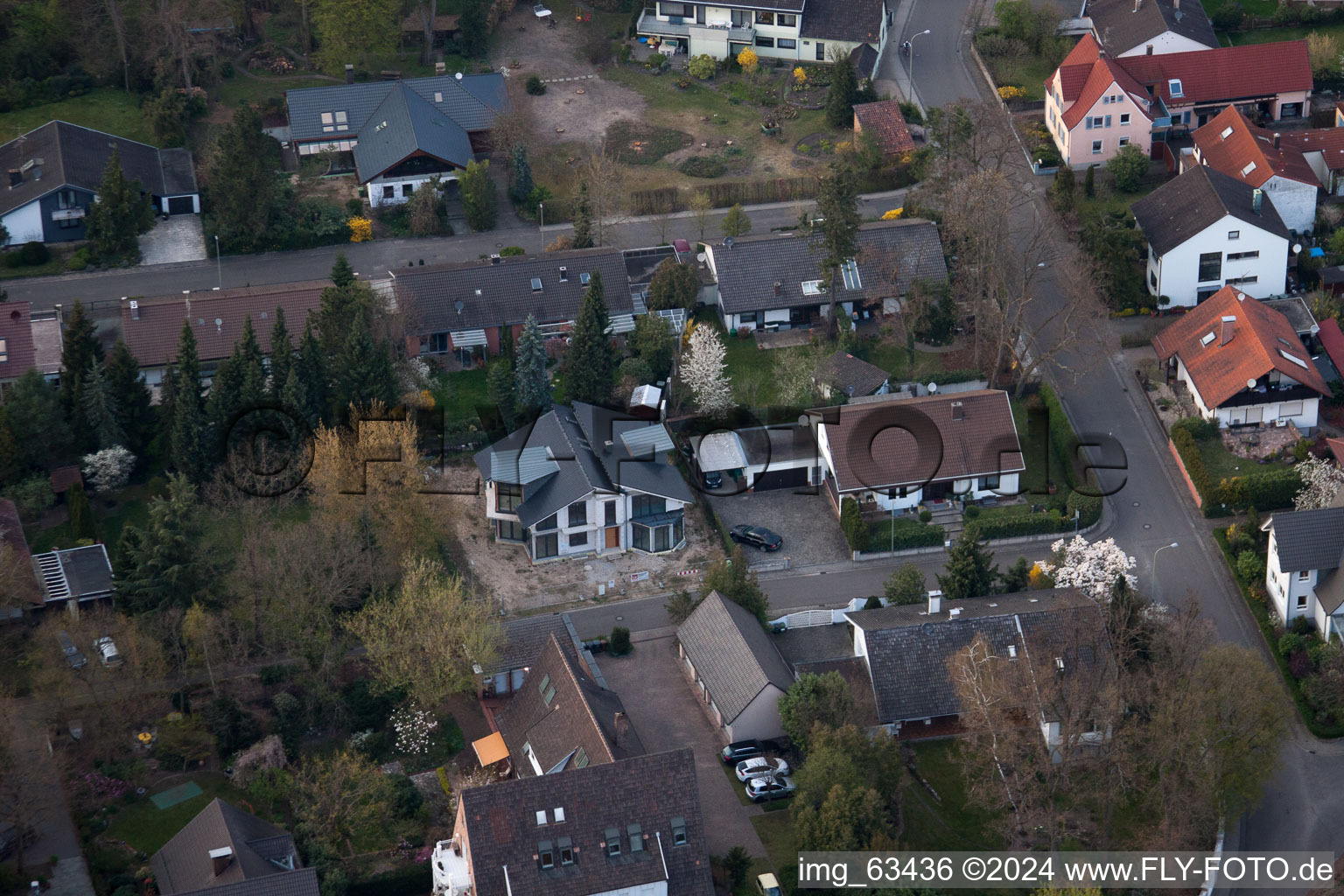 Jockgrim in the state Rhineland-Palatinate, Germany from the drone perspective