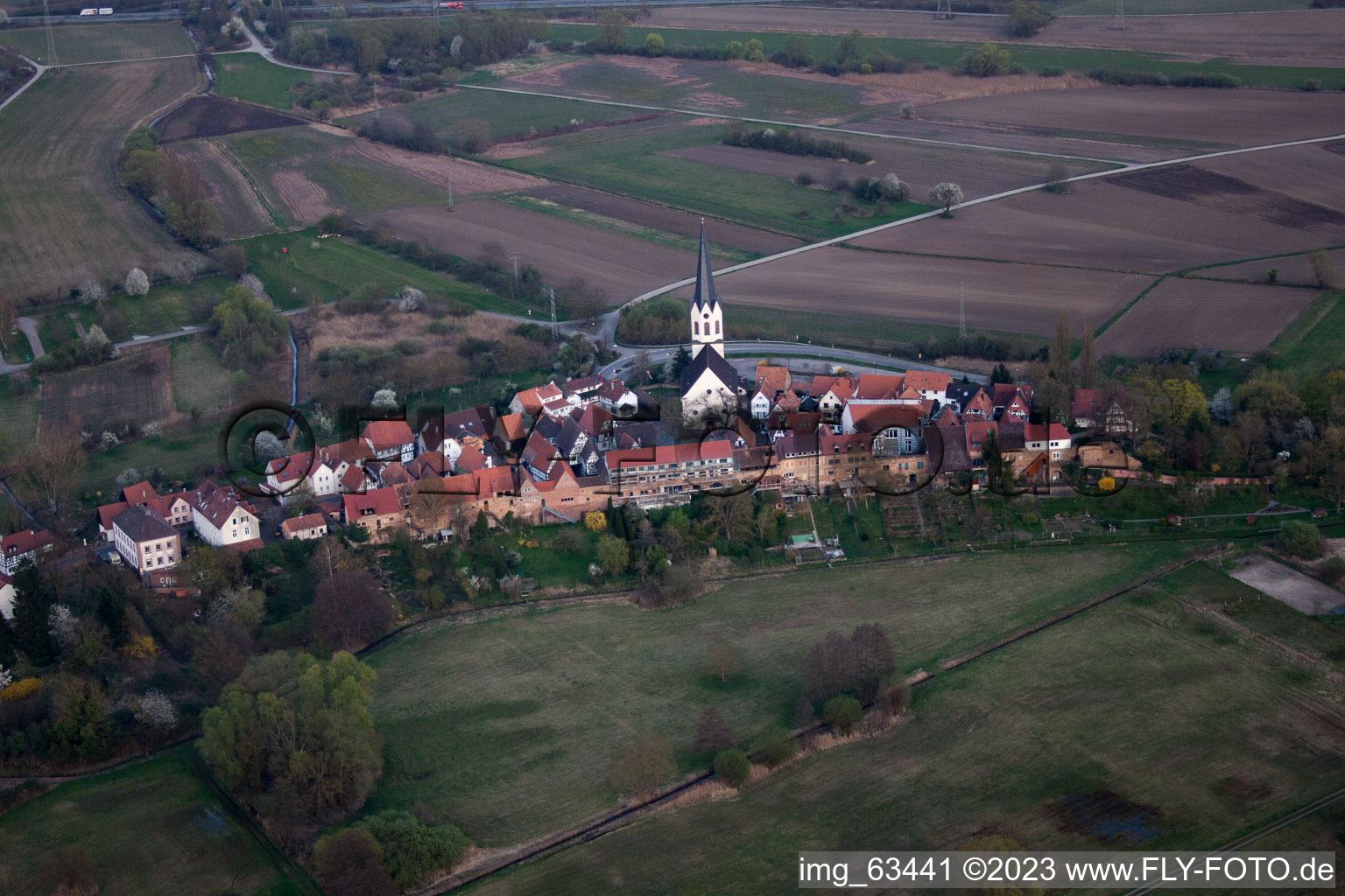 Aerial photograpy of Jockgrim in the state Rhineland-Palatinate, Germany