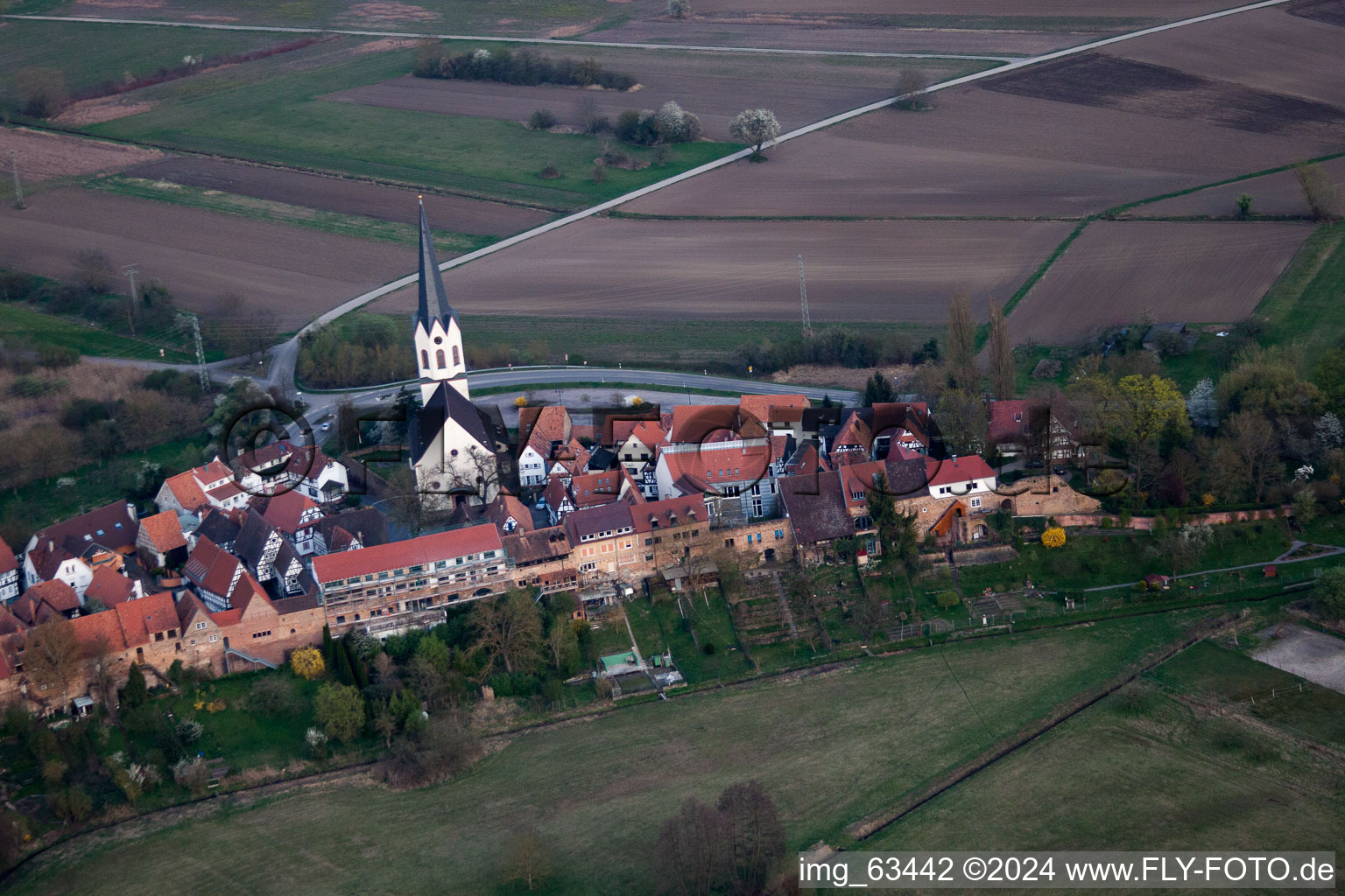 Oblique view of Jockgrim in the state Rhineland-Palatinate, Germany