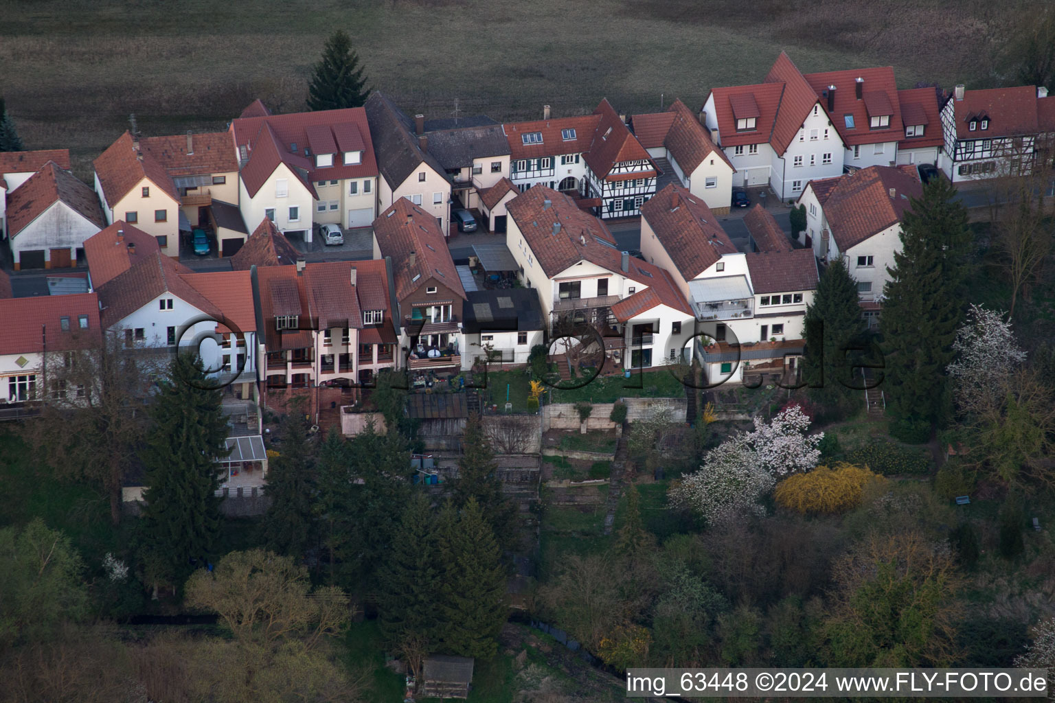 Jockgrim in the state Rhineland-Palatinate, Germany from the plane