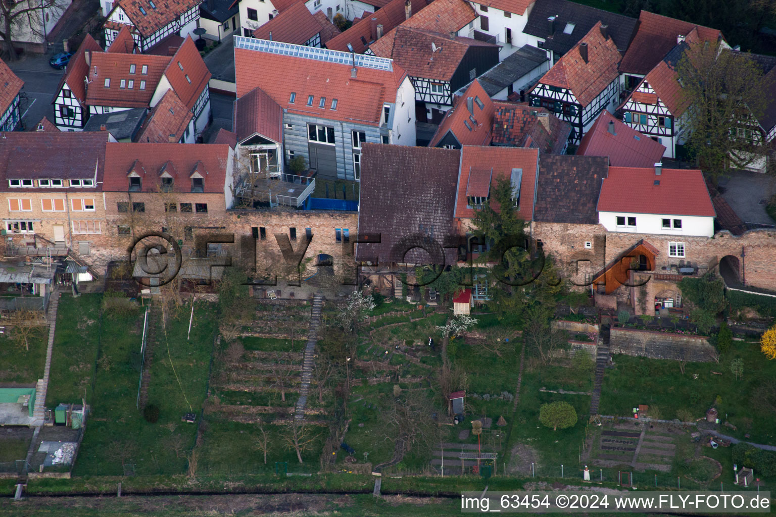 Drone recording of Jockgrim in the state Rhineland-Palatinate, Germany