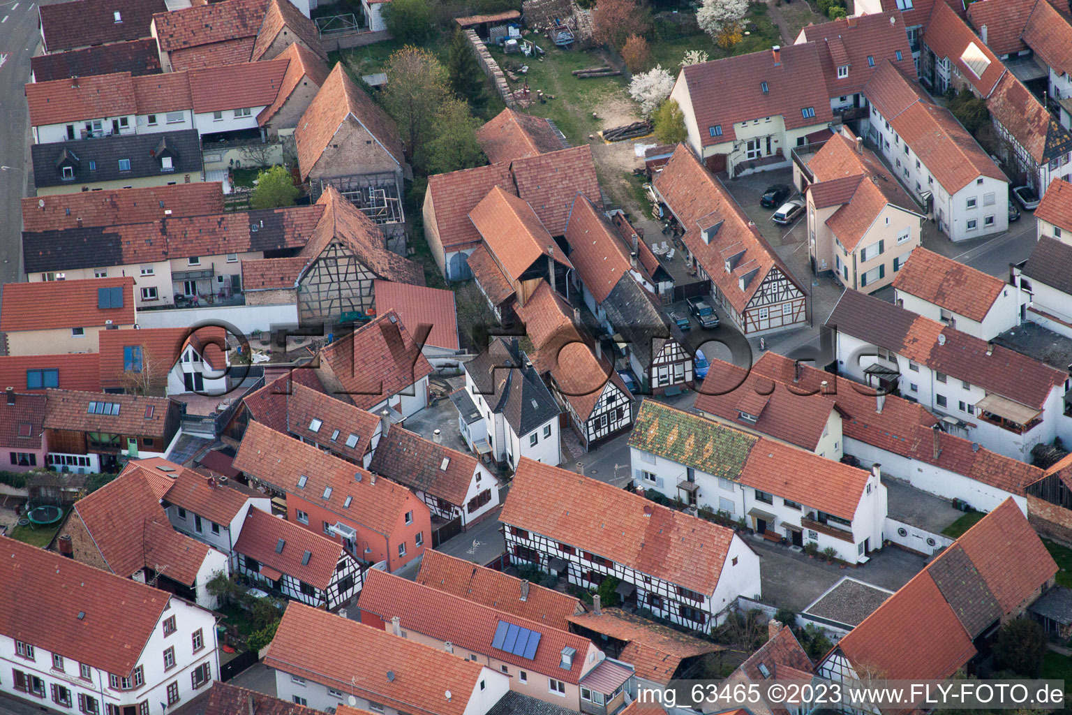 Aerial photograpy of Jockgrim in the state Rhineland-Palatinate, Germany