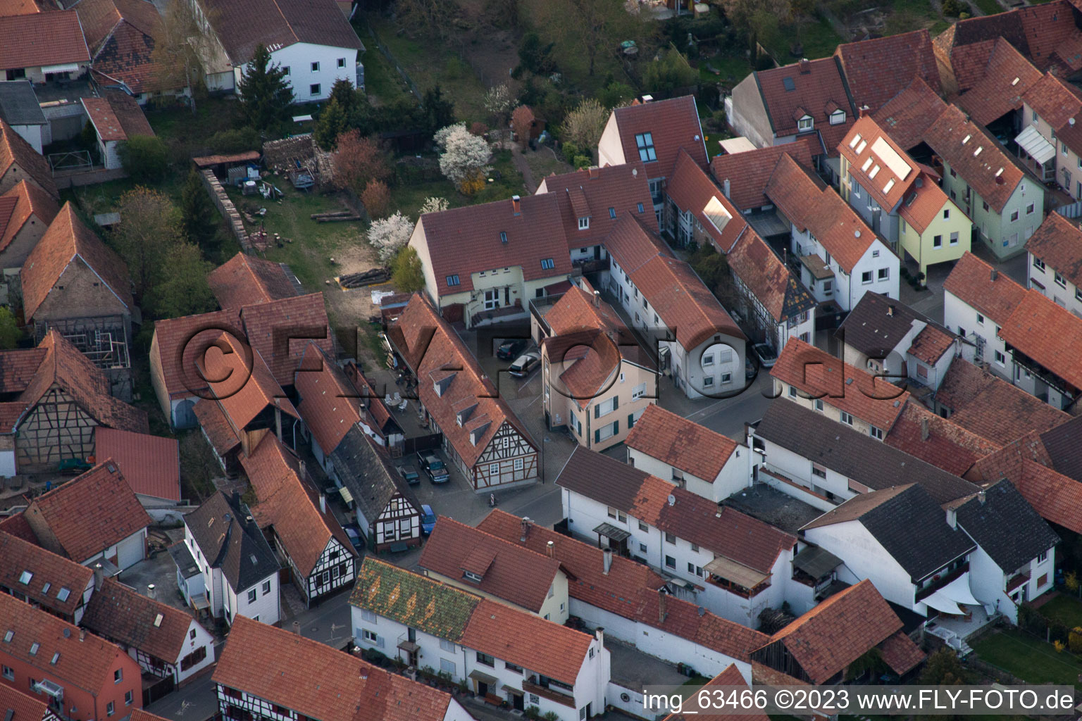 Oblique view of Jockgrim in the state Rhineland-Palatinate, Germany