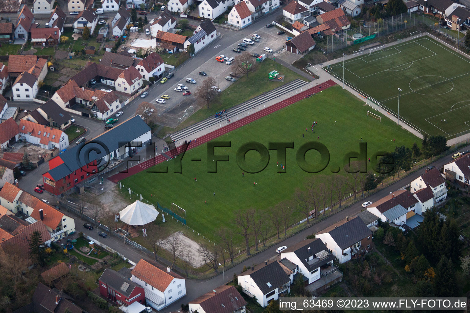 Jockgrim in the state Rhineland-Palatinate, Germany out of the air