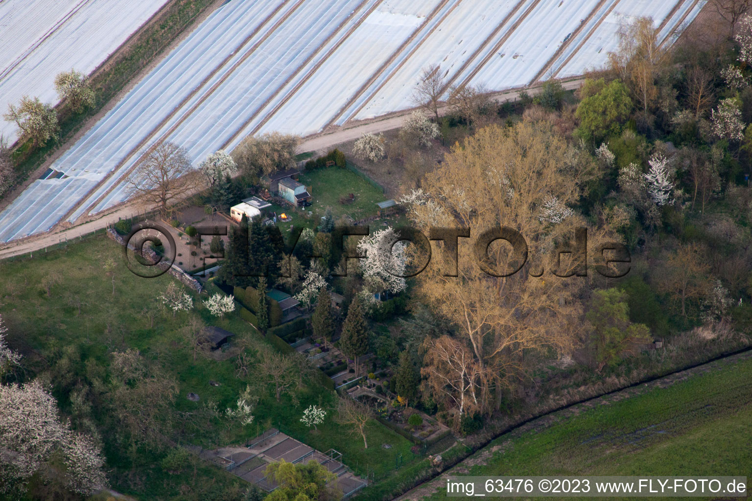 Bird's eye view of Jockgrim in the state Rhineland-Palatinate, Germany