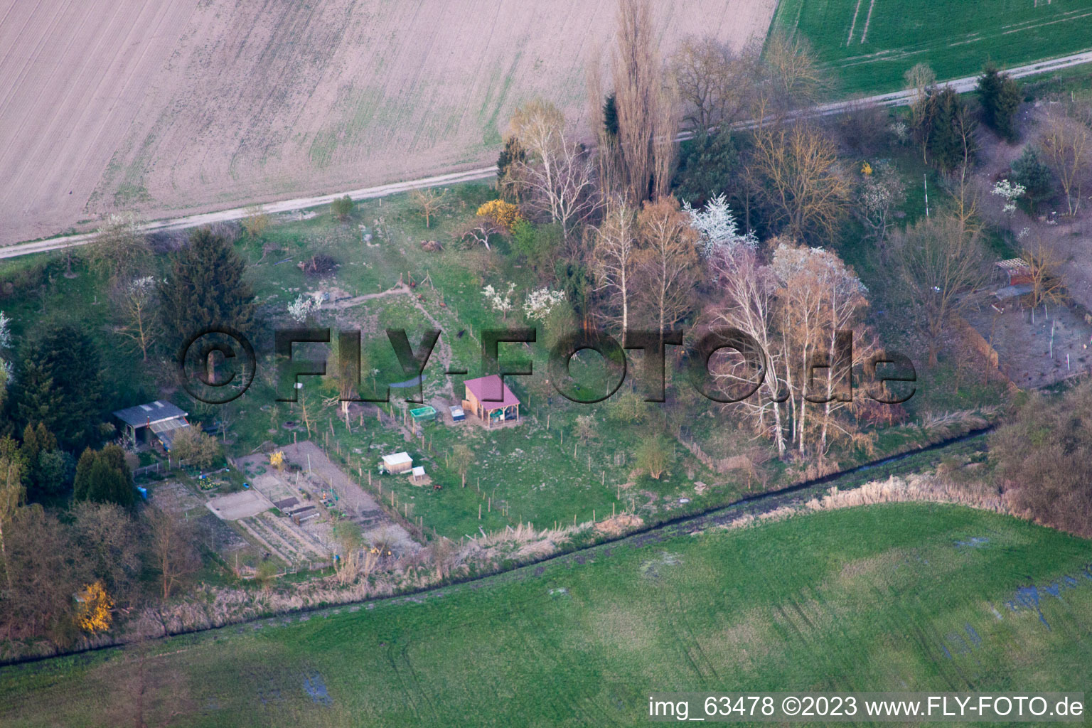 Jockgrim in the state Rhineland-Palatinate, Germany viewn from the air