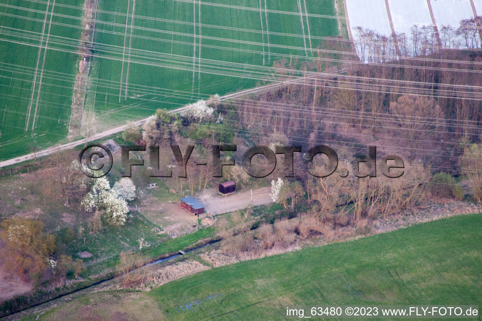 Drone recording of Jockgrim in the state Rhineland-Palatinate, Germany