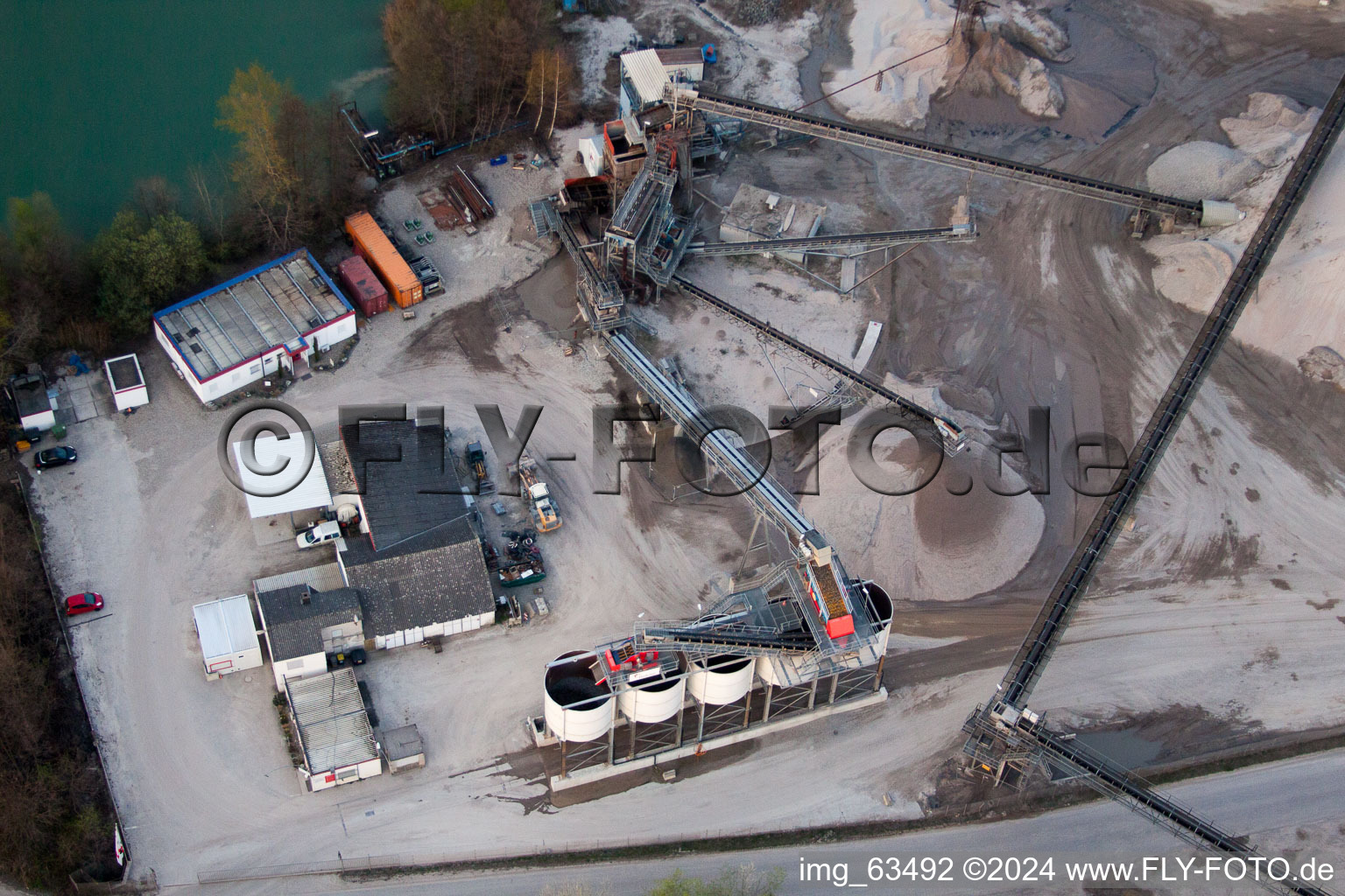 Neupotz in the state Rhineland-Palatinate, Germany from above