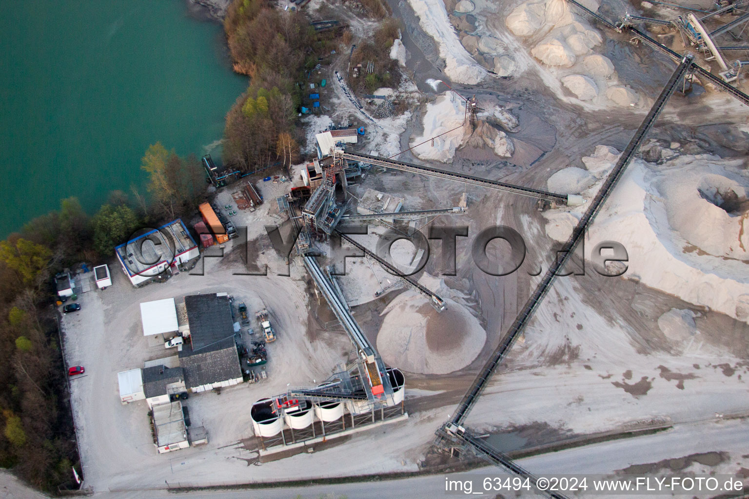 Neupotz in the state Rhineland-Palatinate, Germany seen from above