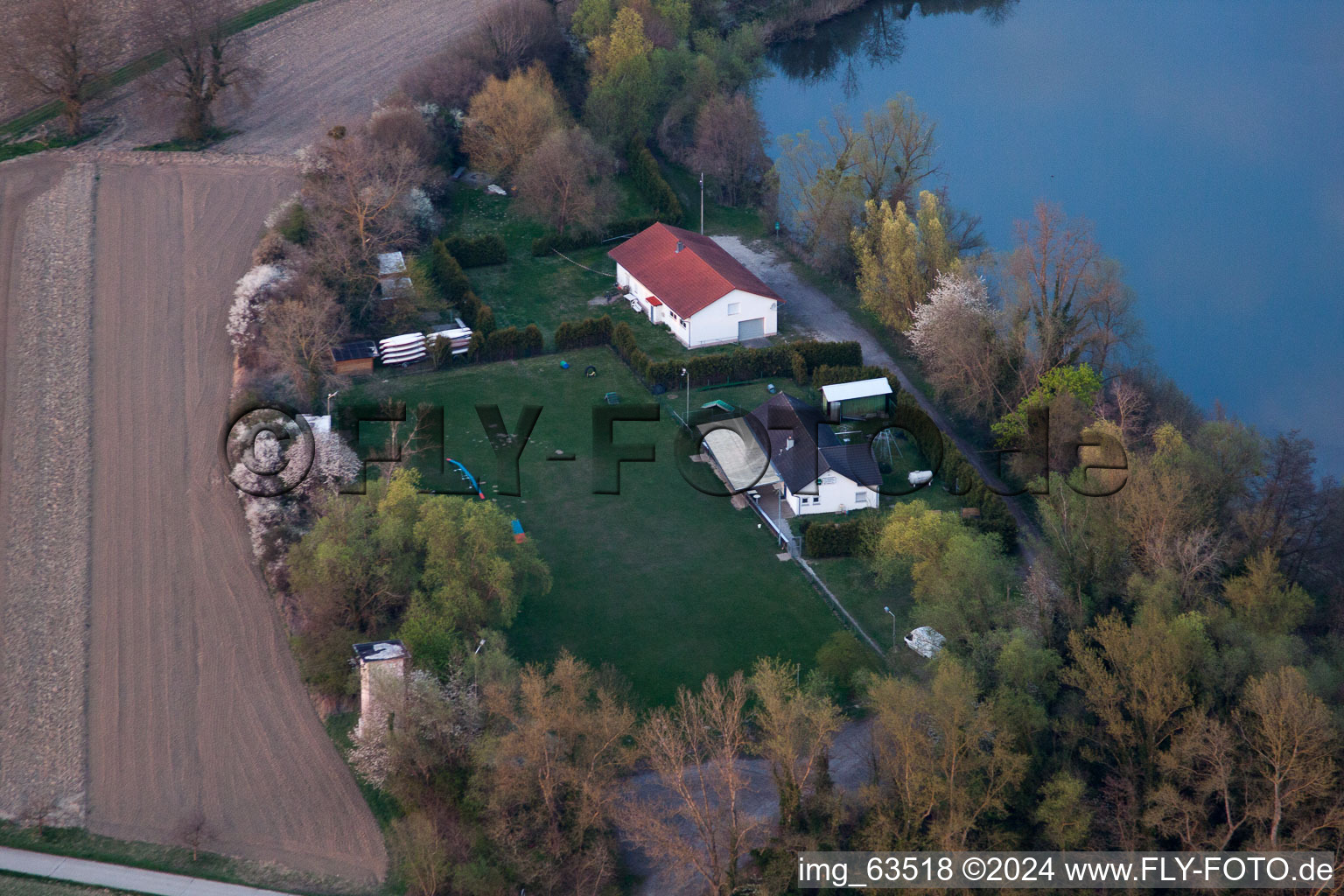 Neupotz in the state Rhineland-Palatinate, Germany from above