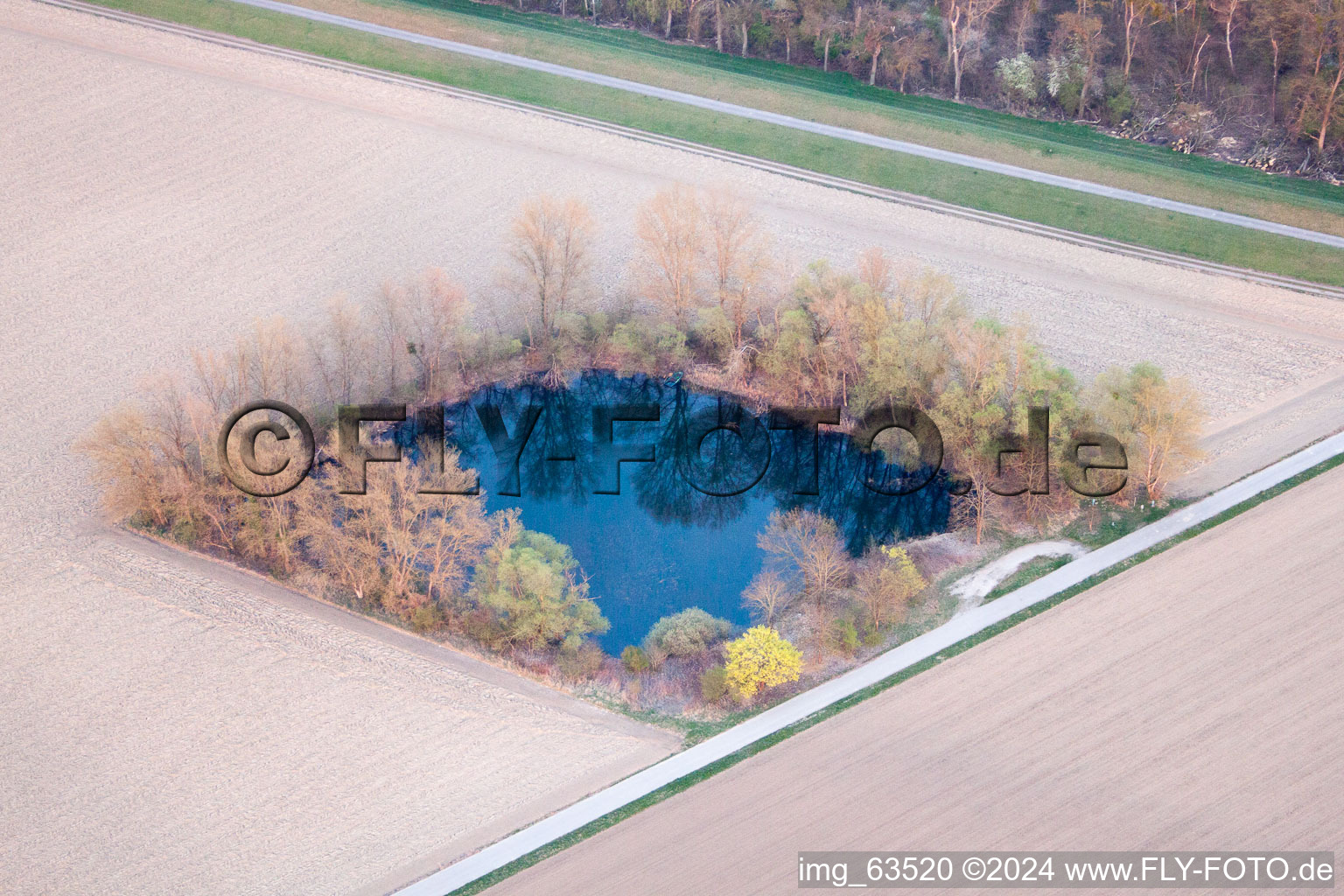 Neupotz in the state Rhineland-Palatinate, Germany seen from above