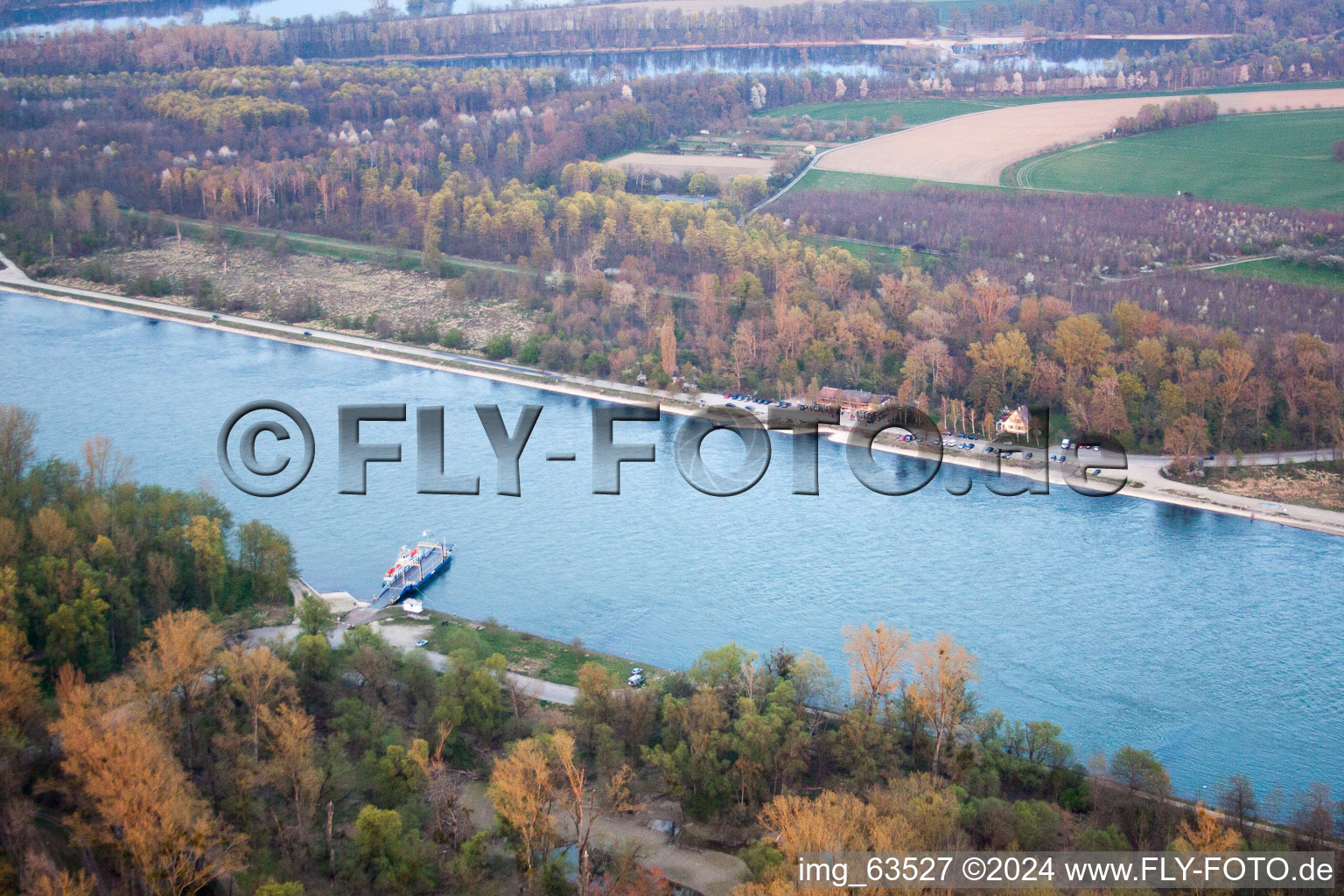 Bird's eye view of Leimersheim in the state Rhineland-Palatinate, Germany