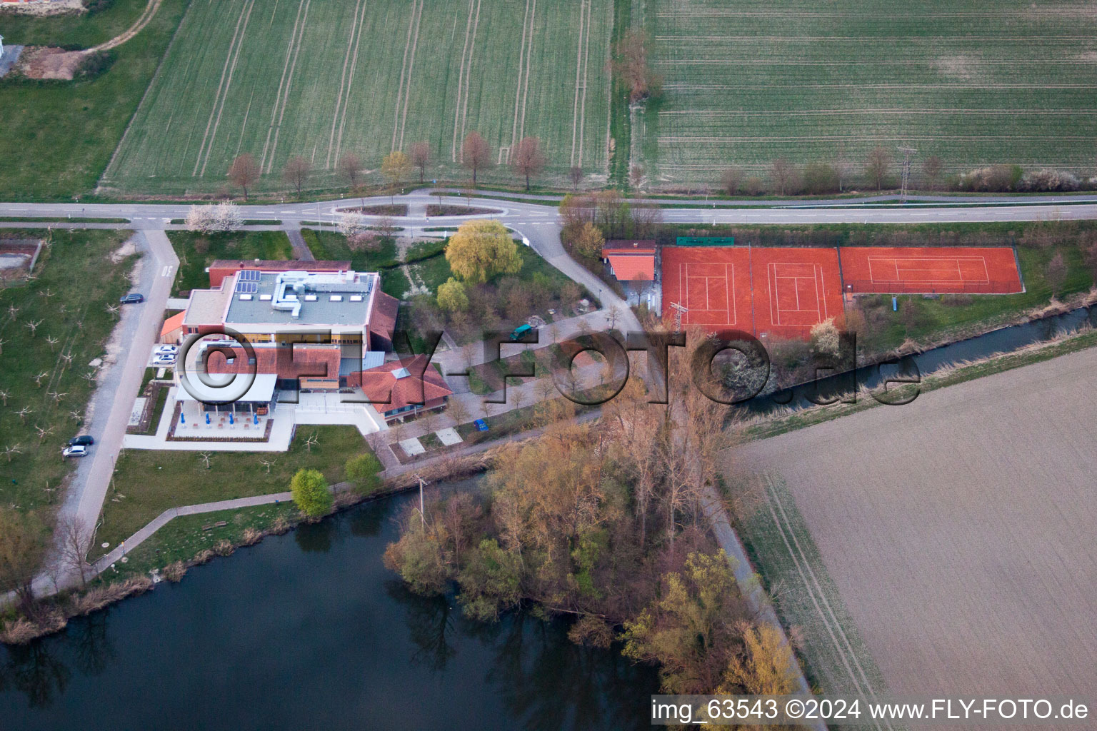 Aerial photograpy of Leimersheim in the state Rhineland-Palatinate, Germany