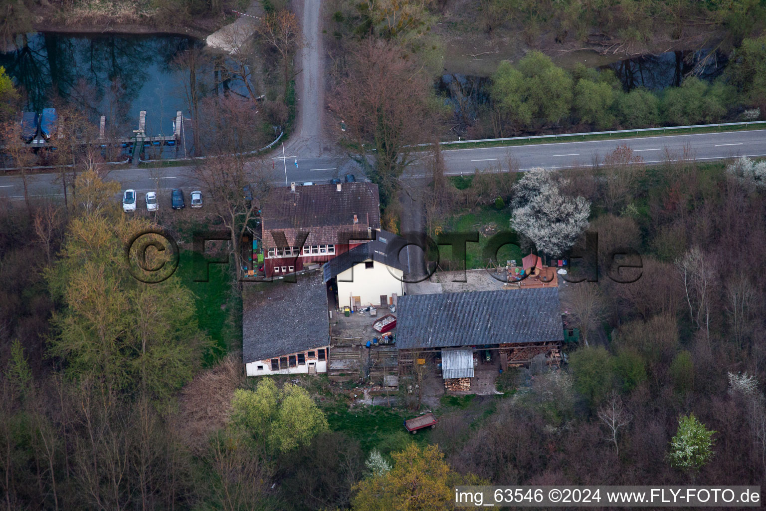 Leimersheim in the state Rhineland-Palatinate, Germany from above