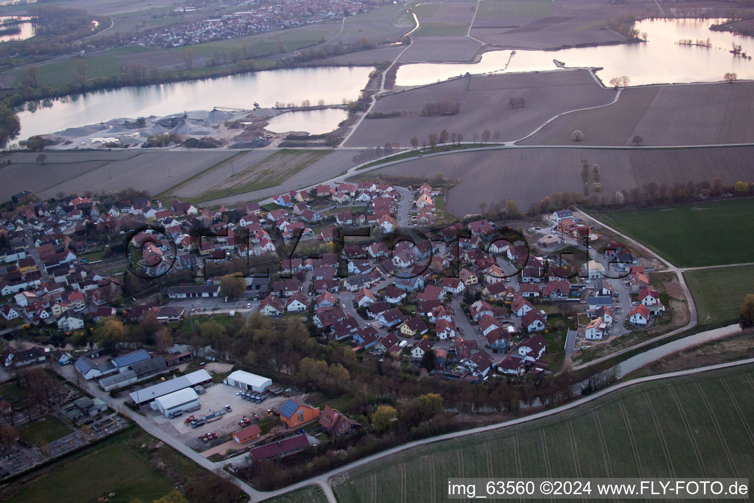 Leimersheim in the state Rhineland-Palatinate, Germany from the drone perspective