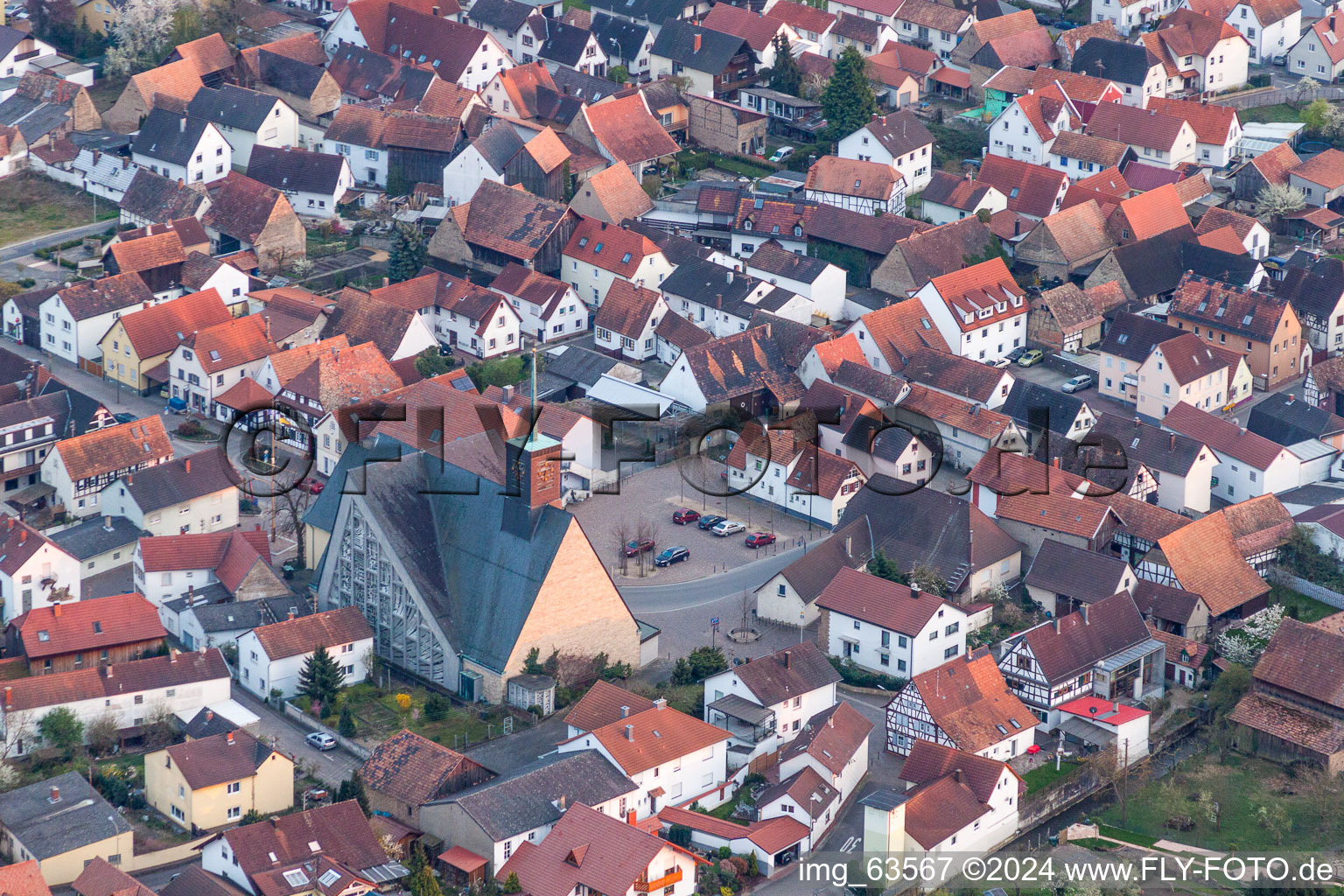 Church building in the village of in Leimersheim in the state Rhineland-Palatinate, Germany