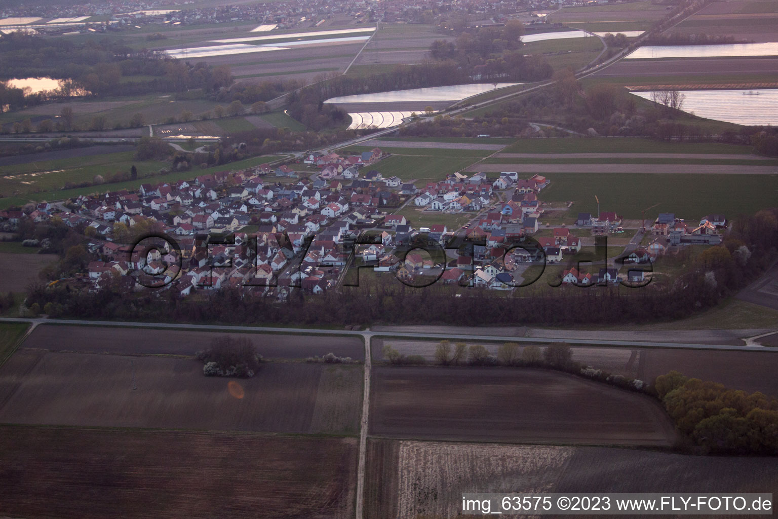 Drone image of Hardtwald in the state Rhineland-Palatinate, Germany