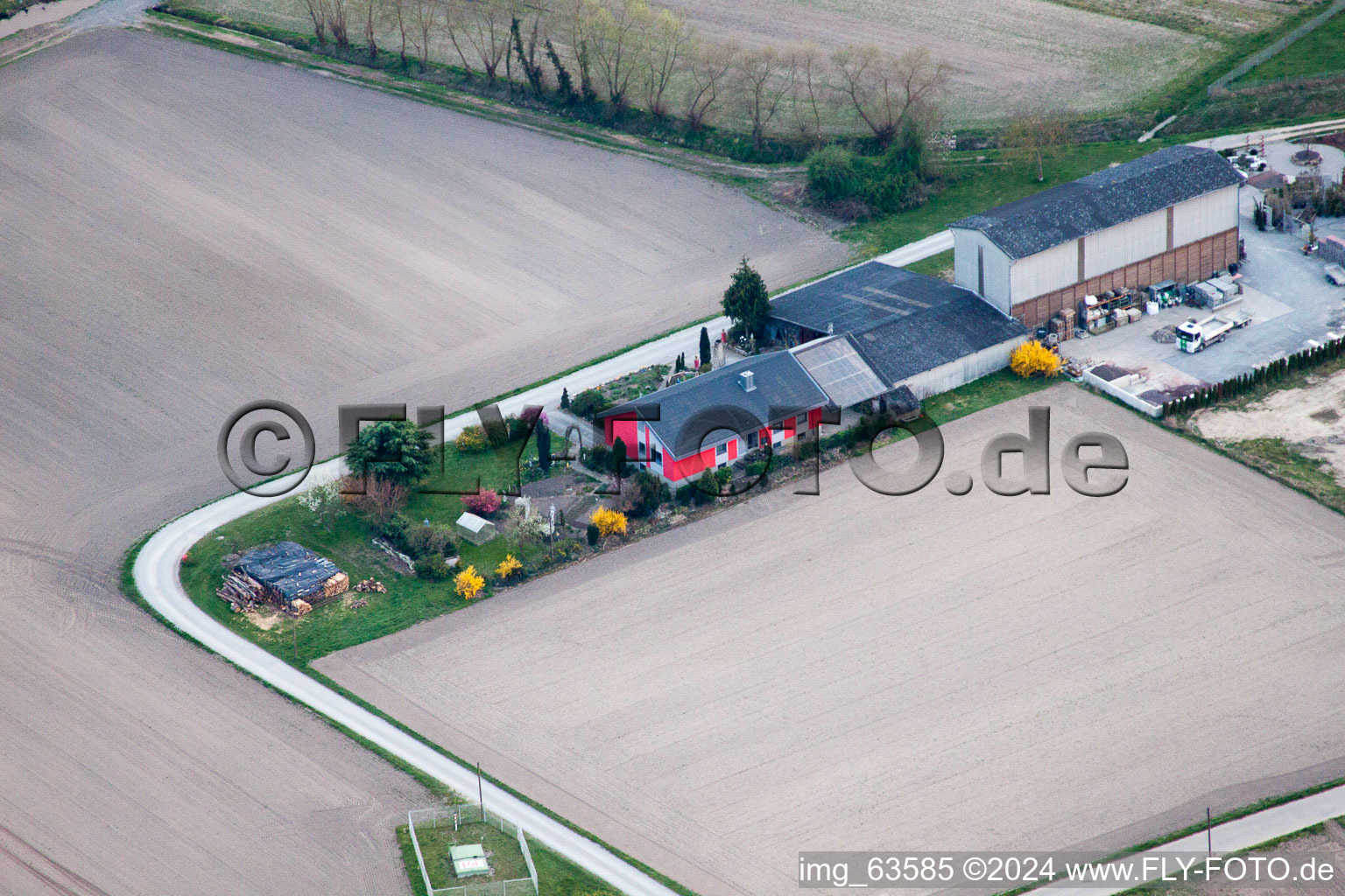 Drone image of Rheinzabern in the state Rhineland-Palatinate, Germany