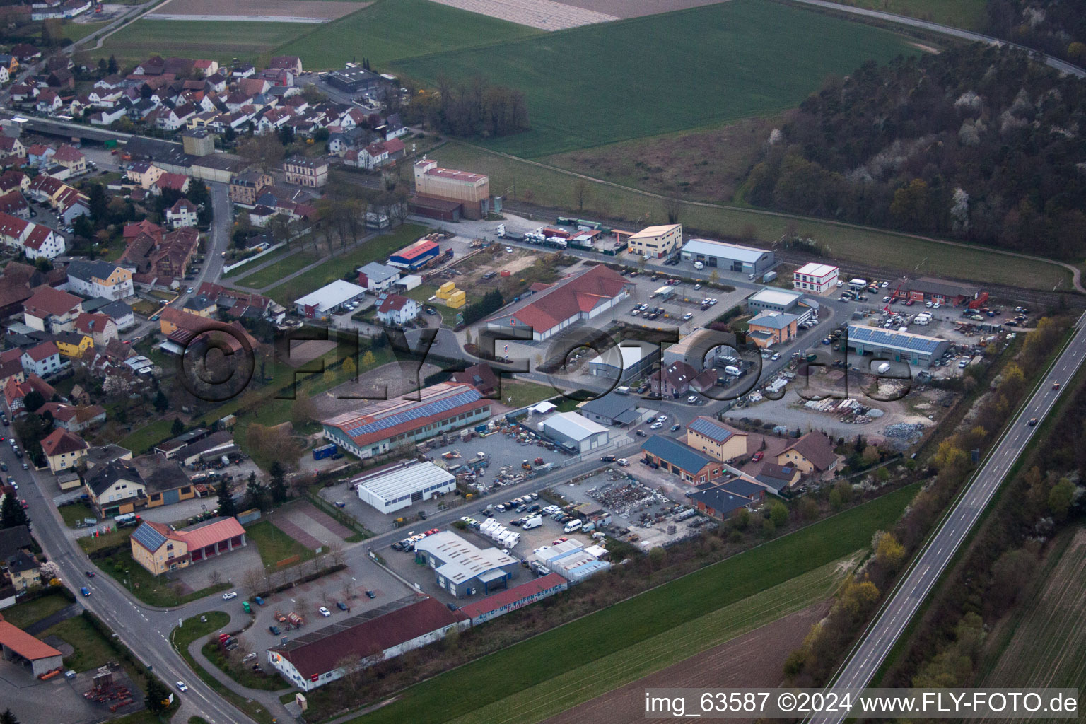 Rheinzabern in the state Rhineland-Palatinate, Germany from the drone perspective