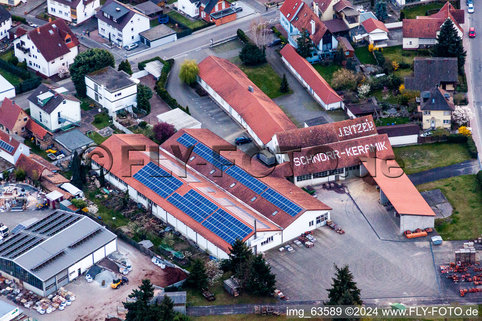 Building and production halls on the premises of Schnorr Keramik GmbH in Rheinzabern in the state Rhineland-Palatinate, Germany