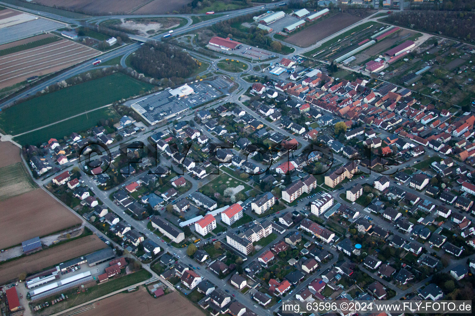 Kandel in the state Rhineland-Palatinate, Germany from the drone perspective