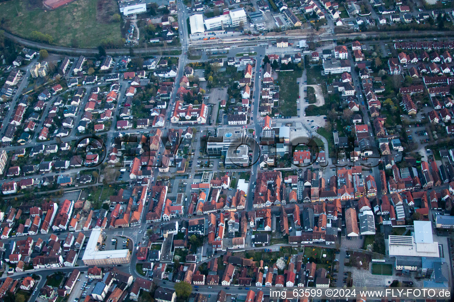 Kandel in the state Rhineland-Palatinate, Germany seen from a drone