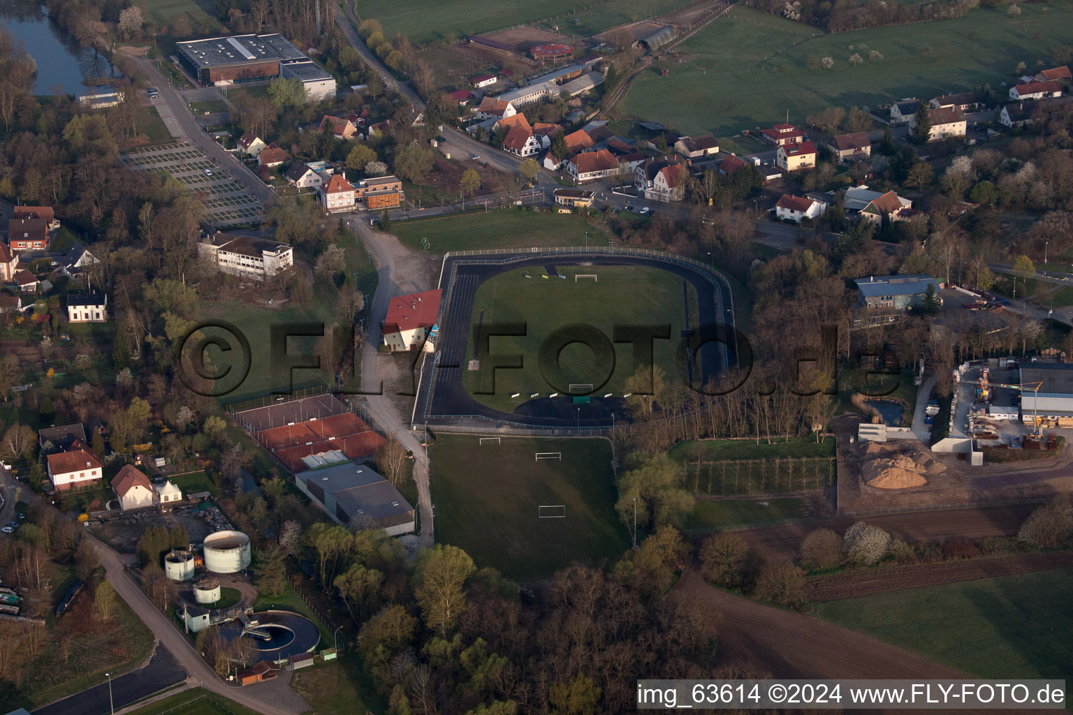 Oblique view of Lauterbourg in the state Bas-Rhin, France