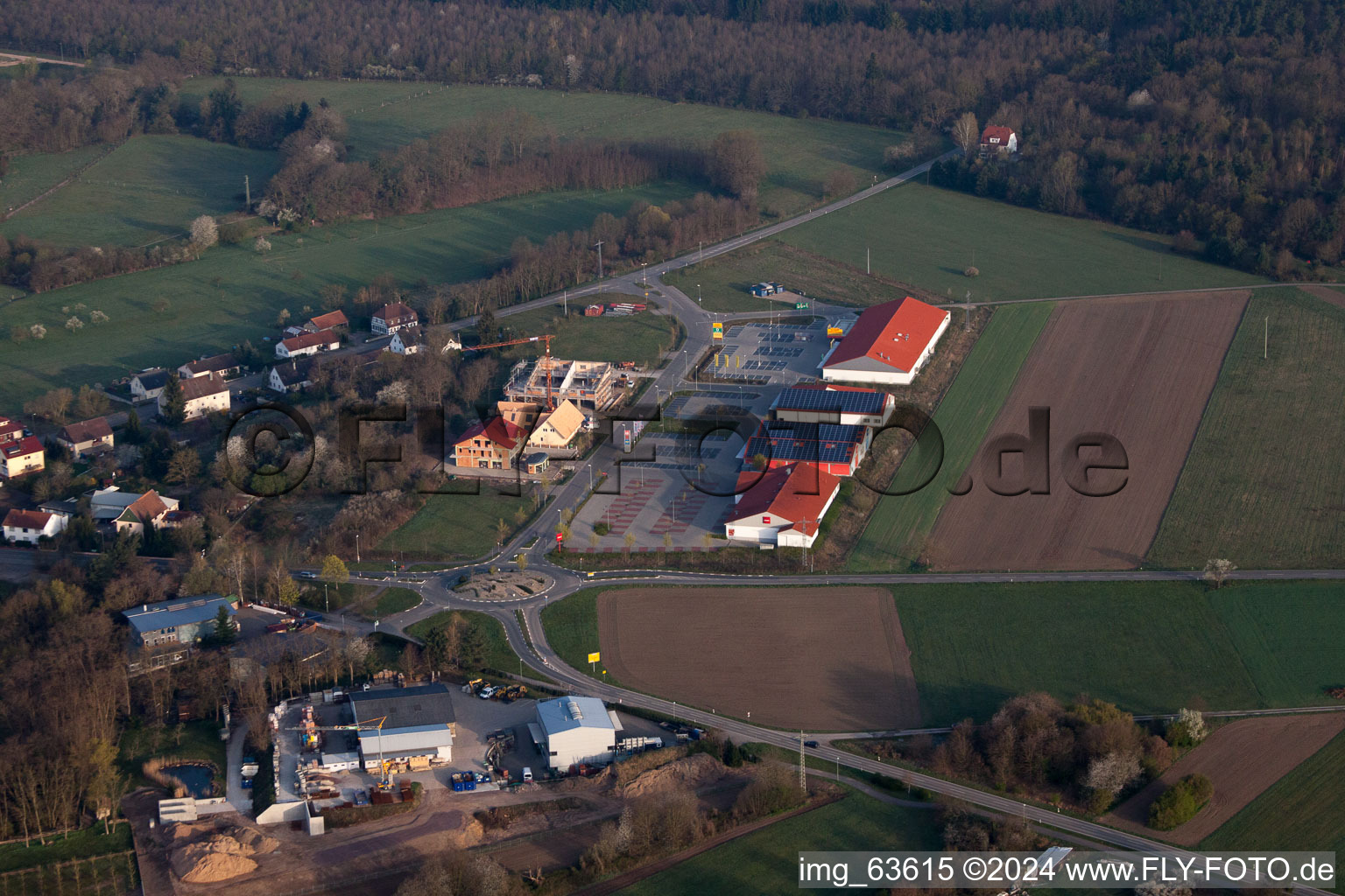 District Neulauterburg in Berg in the state Rhineland-Palatinate, Germany from a drone