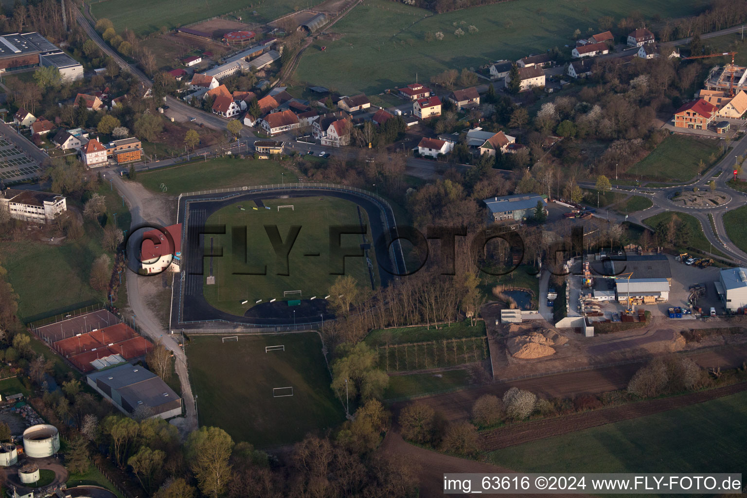 District Neulauterburg in Berg in the state Rhineland-Palatinate, Germany seen from a drone