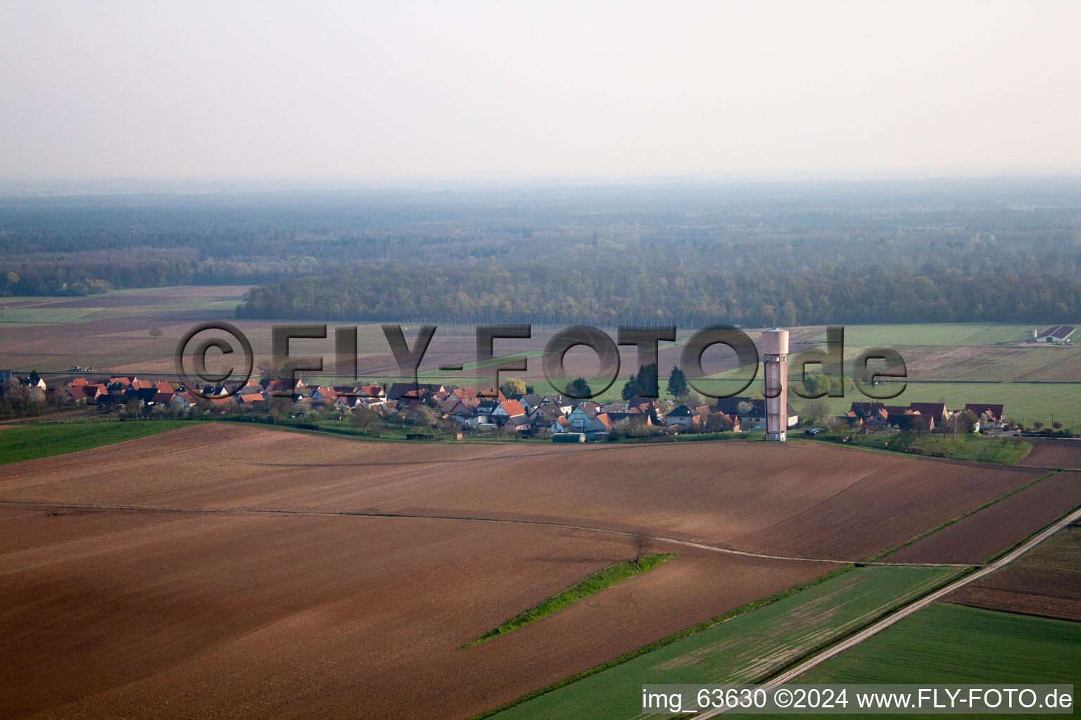 Schleithal in the state Bas-Rhin, France from the drone perspective