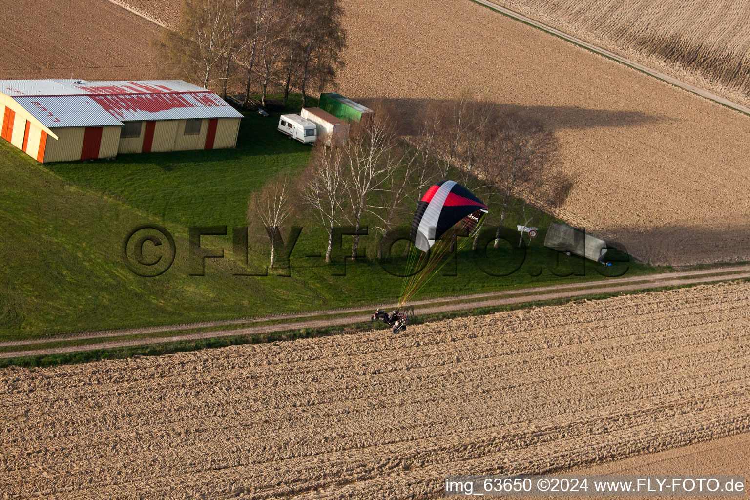 Aerial view of Riedseltz in the state Bas-Rhin, France