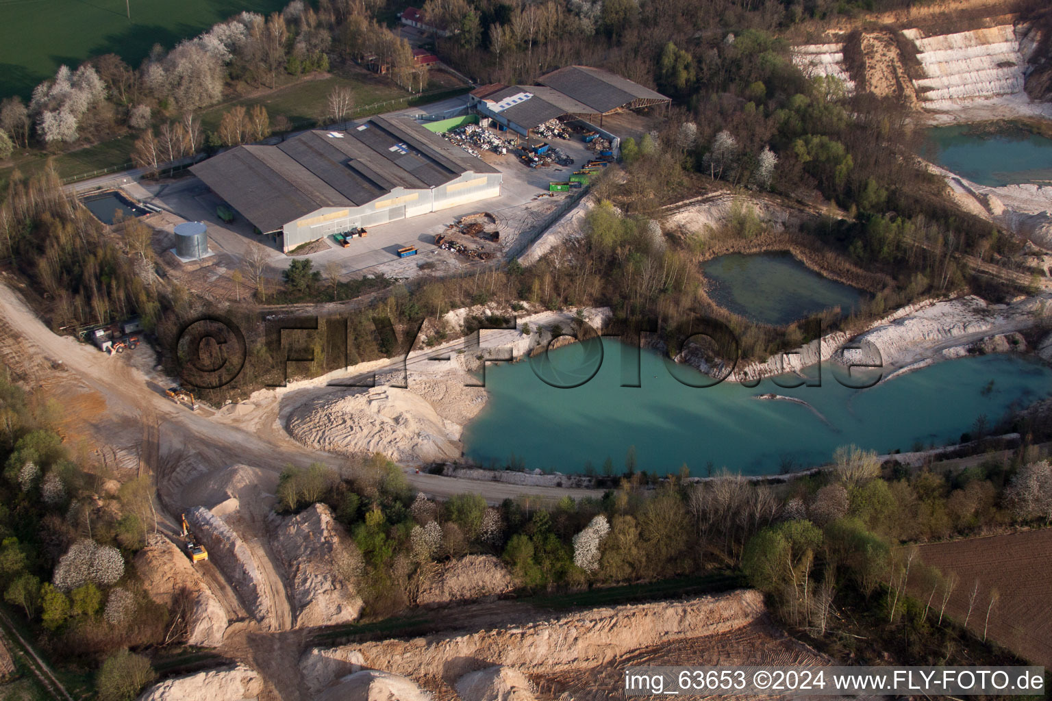 Aerial view of Riedseltz in the state Bas-Rhin, France