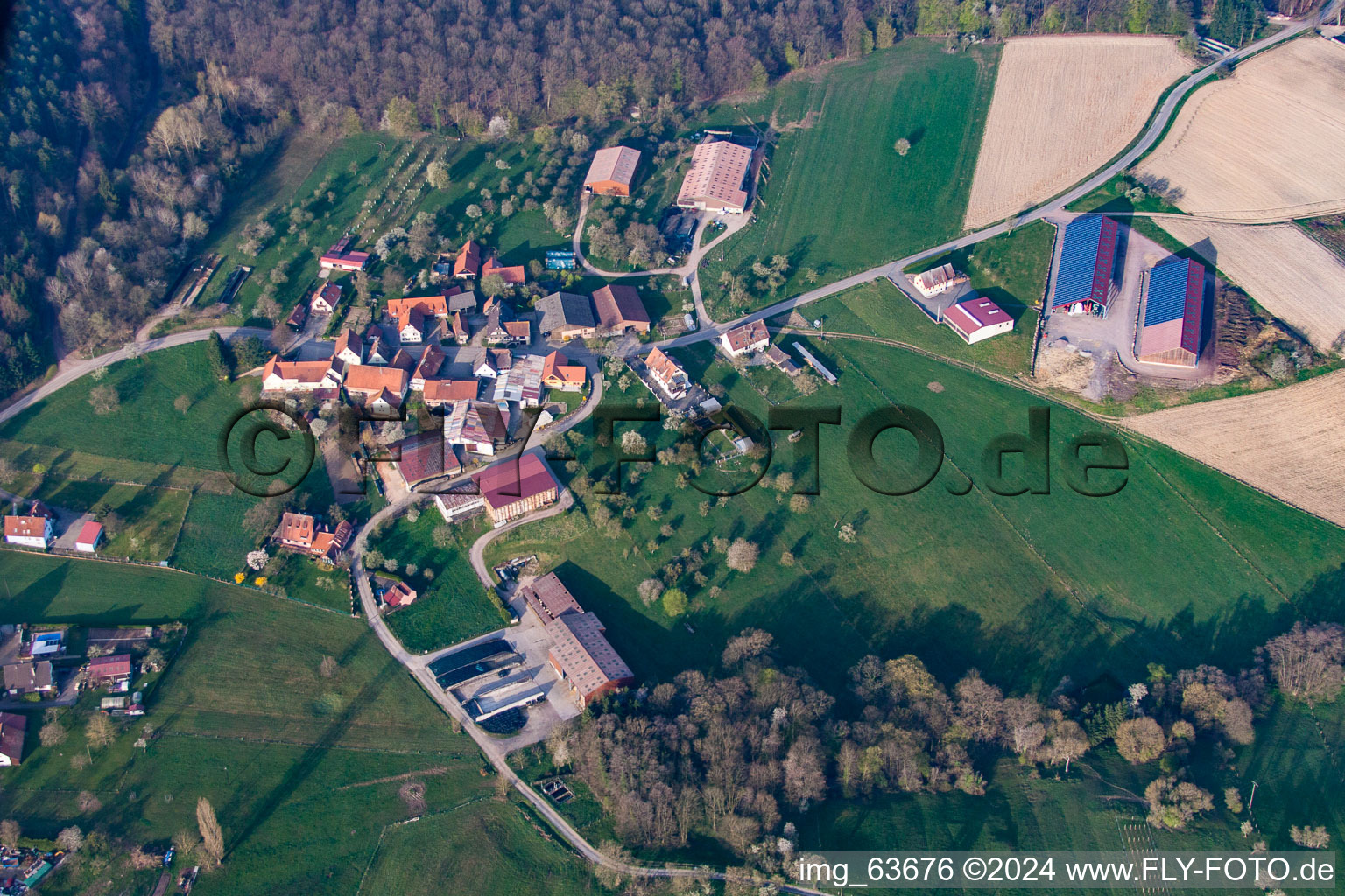 Drone recording of Lembach in the state Bas-Rhin, France