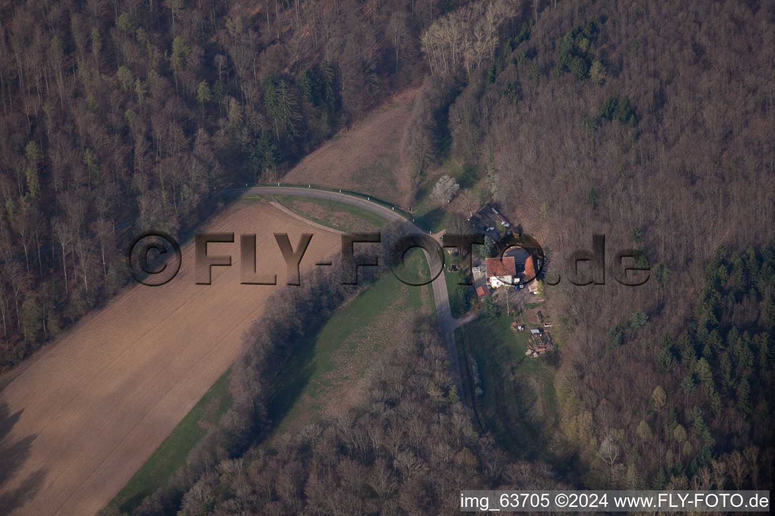 Nehwiller-près-Wœrth in the state Bas-Rhin, France from a drone