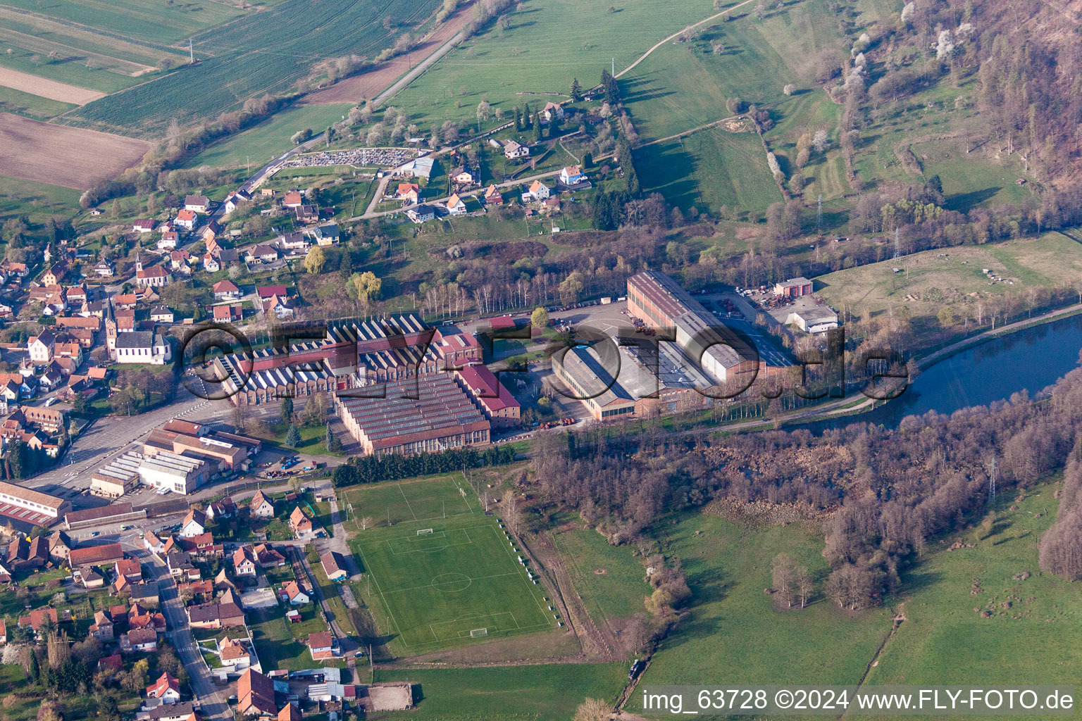 Building and production halls on the premises of De Dietrich Process Systems in Zinswiller in Grand Est, France