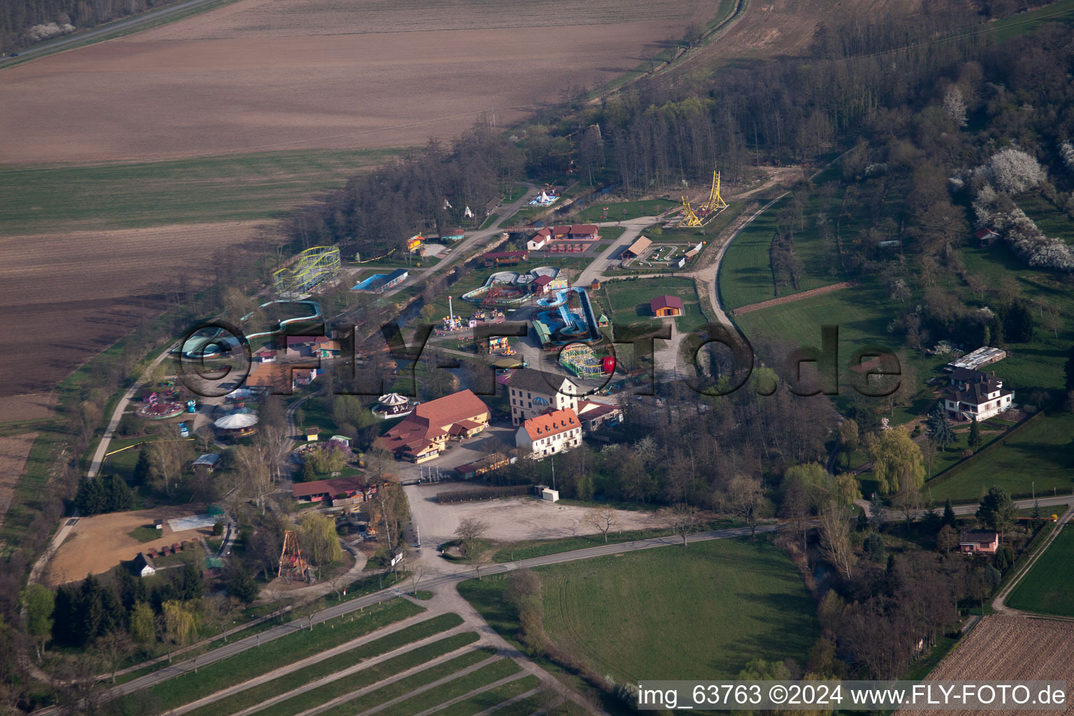 Drone image of Morsbronn-les-Bains in the state Bas-Rhin, France