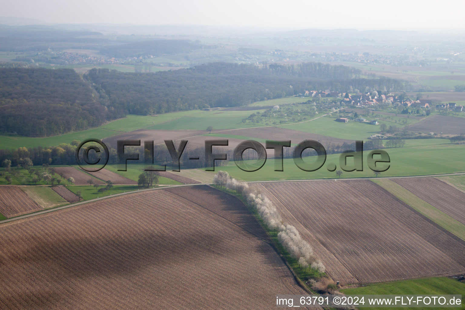 Surbourg in the state Bas-Rhin, France from above