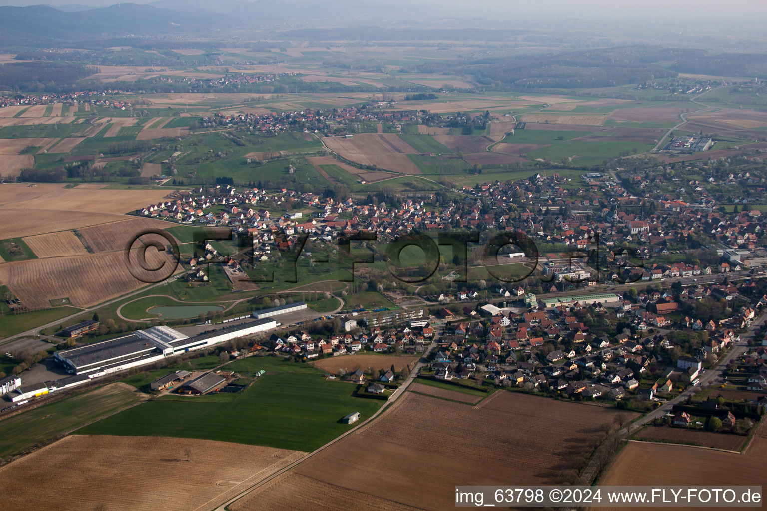 Soultz-sous-Forêts in the state Bas-Rhin, France out of the air