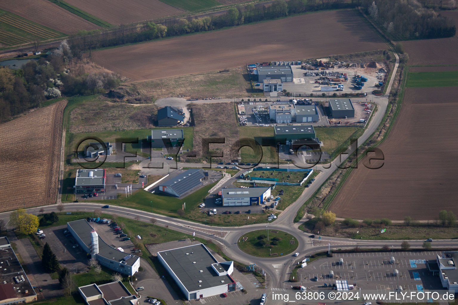 Reimerswiller in the state Bas-Rhin, France viewn from the air