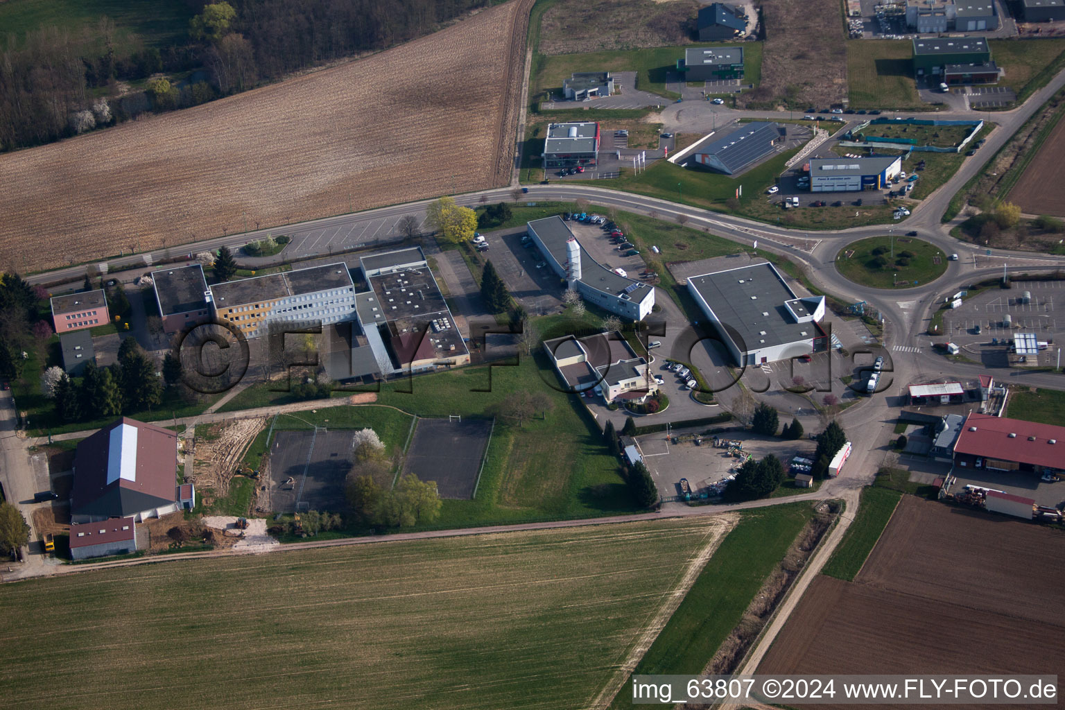 Reimerswiller in the state Bas-Rhin, France viewn from the air