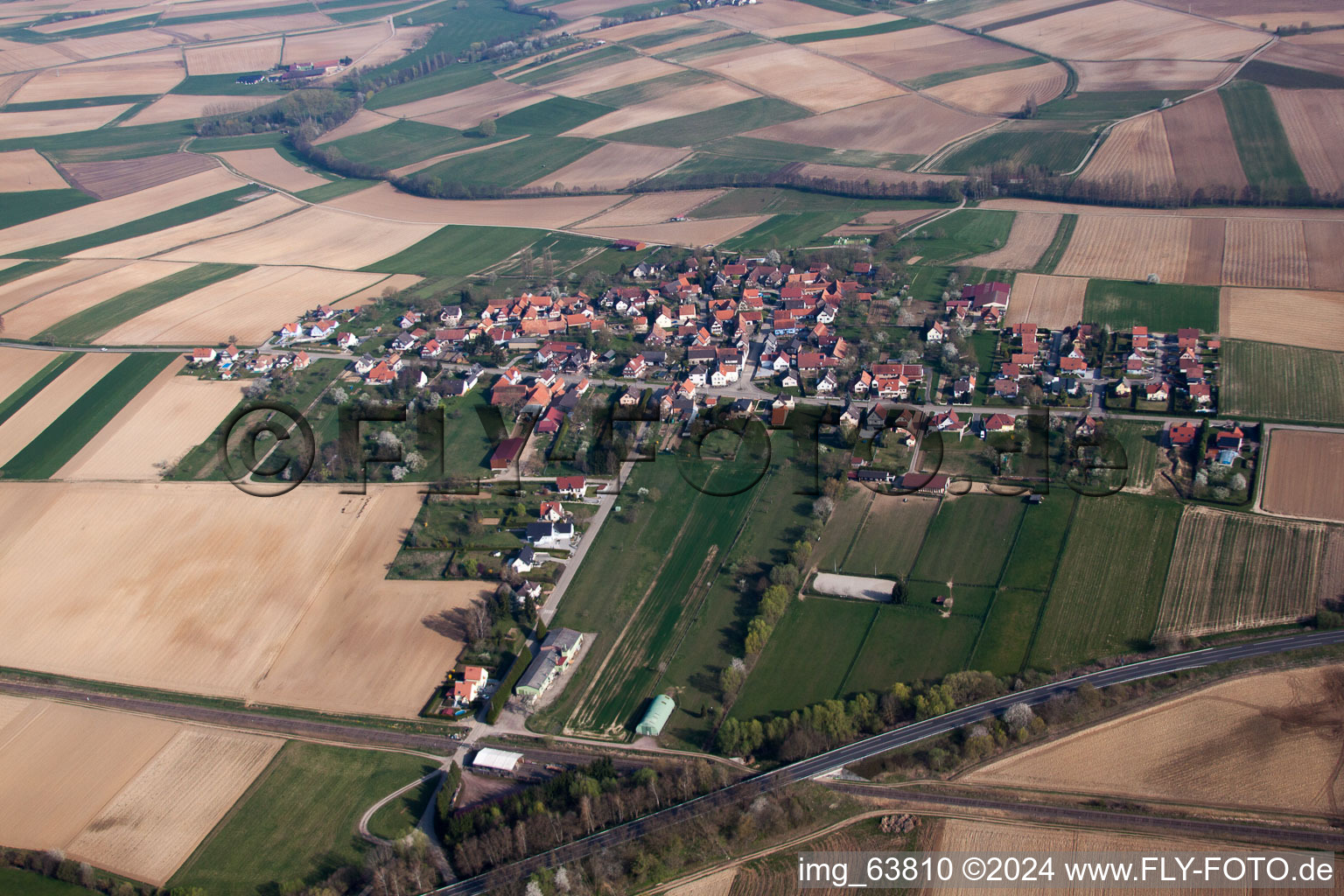 Village view in Hoffen in the state Bas-Rhin, France