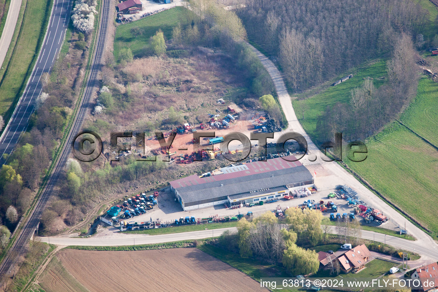 Oblique view of Hoffen in the state Bas-Rhin, France