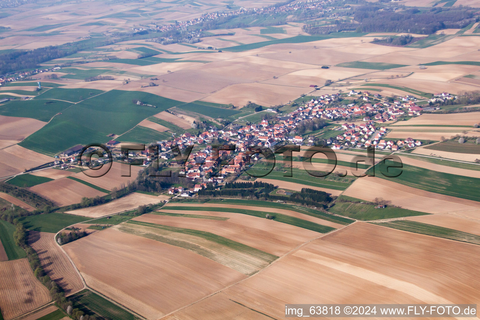 Siegen in the state Bas-Rhin, France seen from a drone