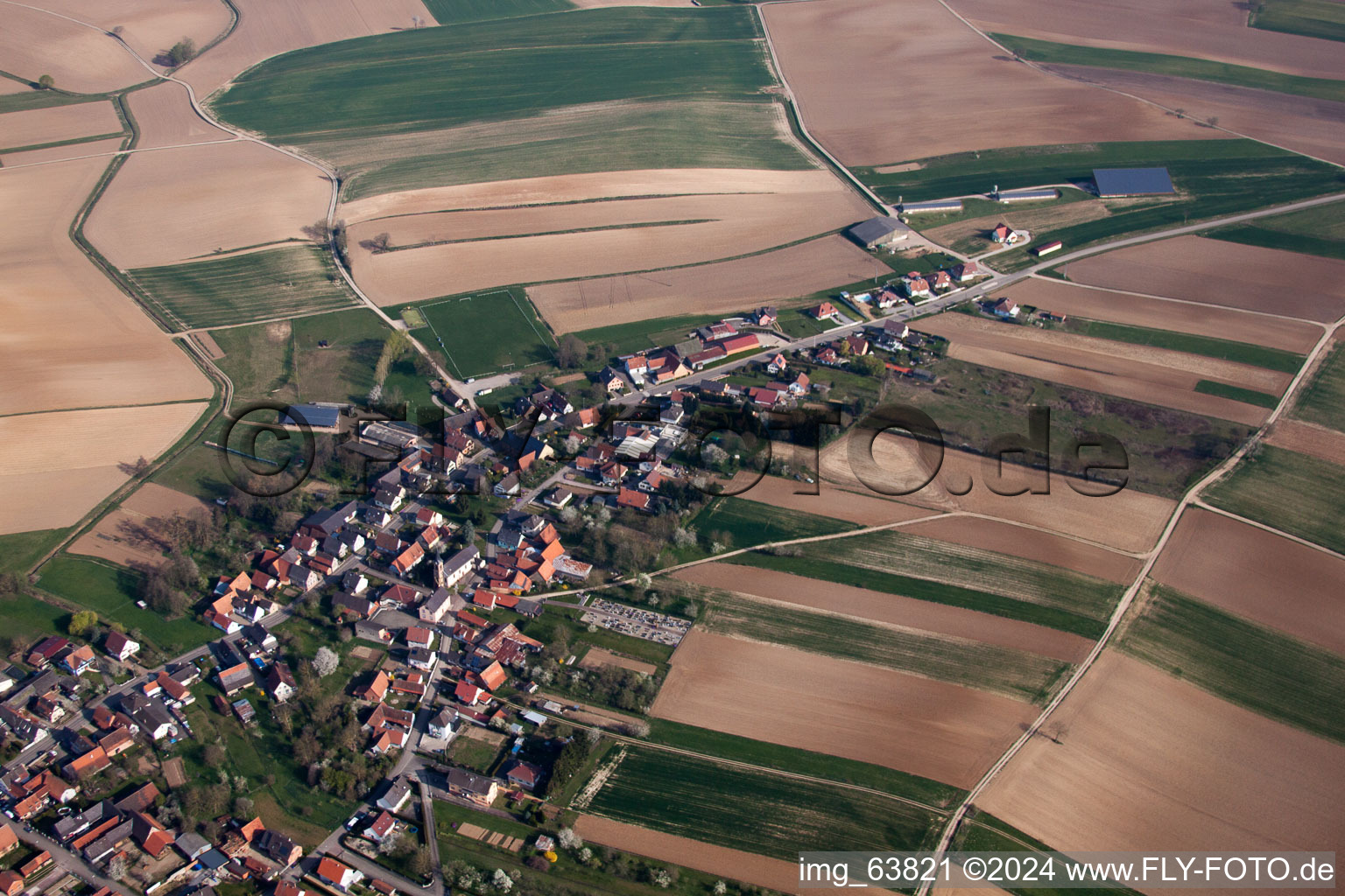 Aerial view of Siegen in the state Bas-Rhin, France