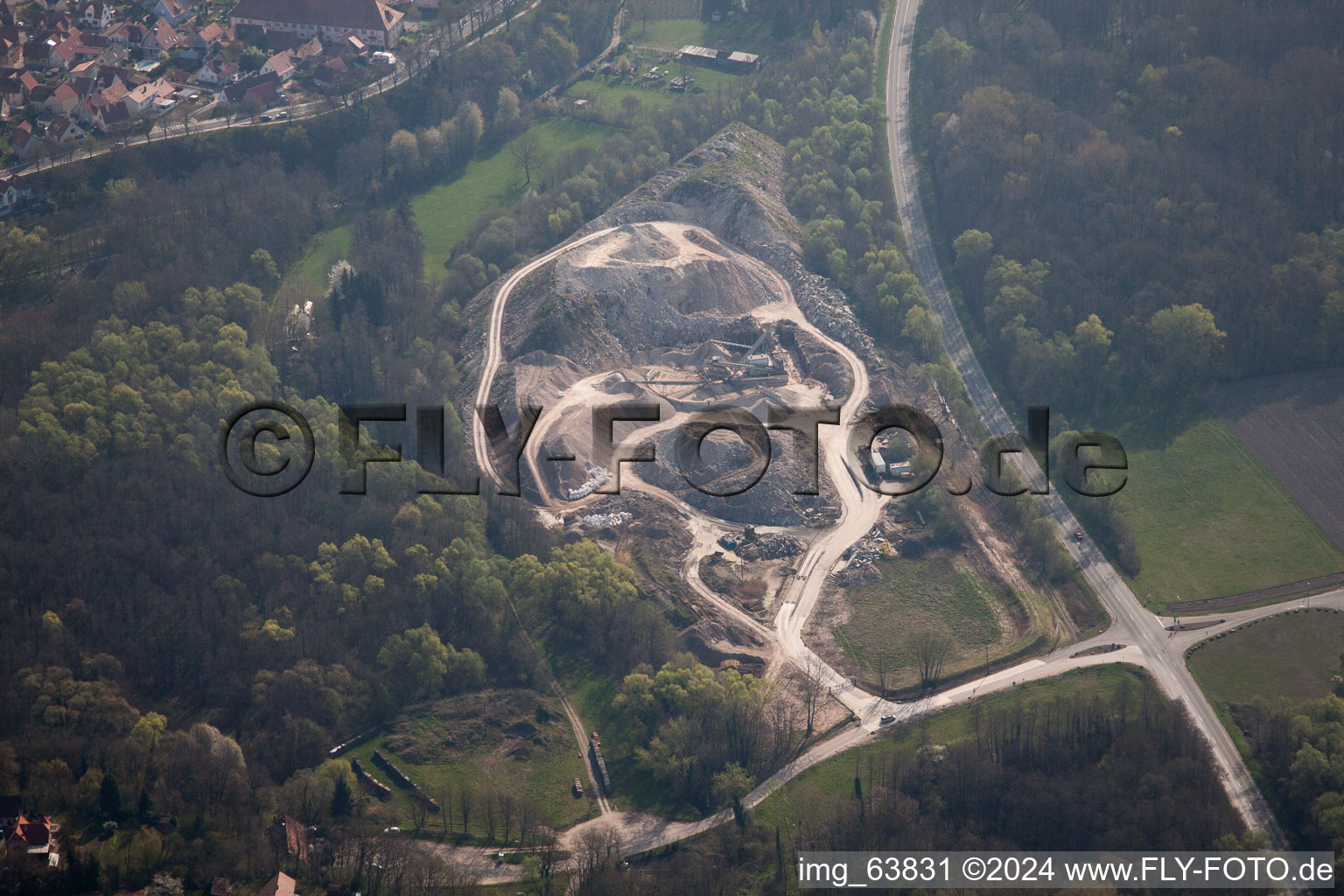 Drone image of Scheibenhardt in the state Rhineland-Palatinate, Germany