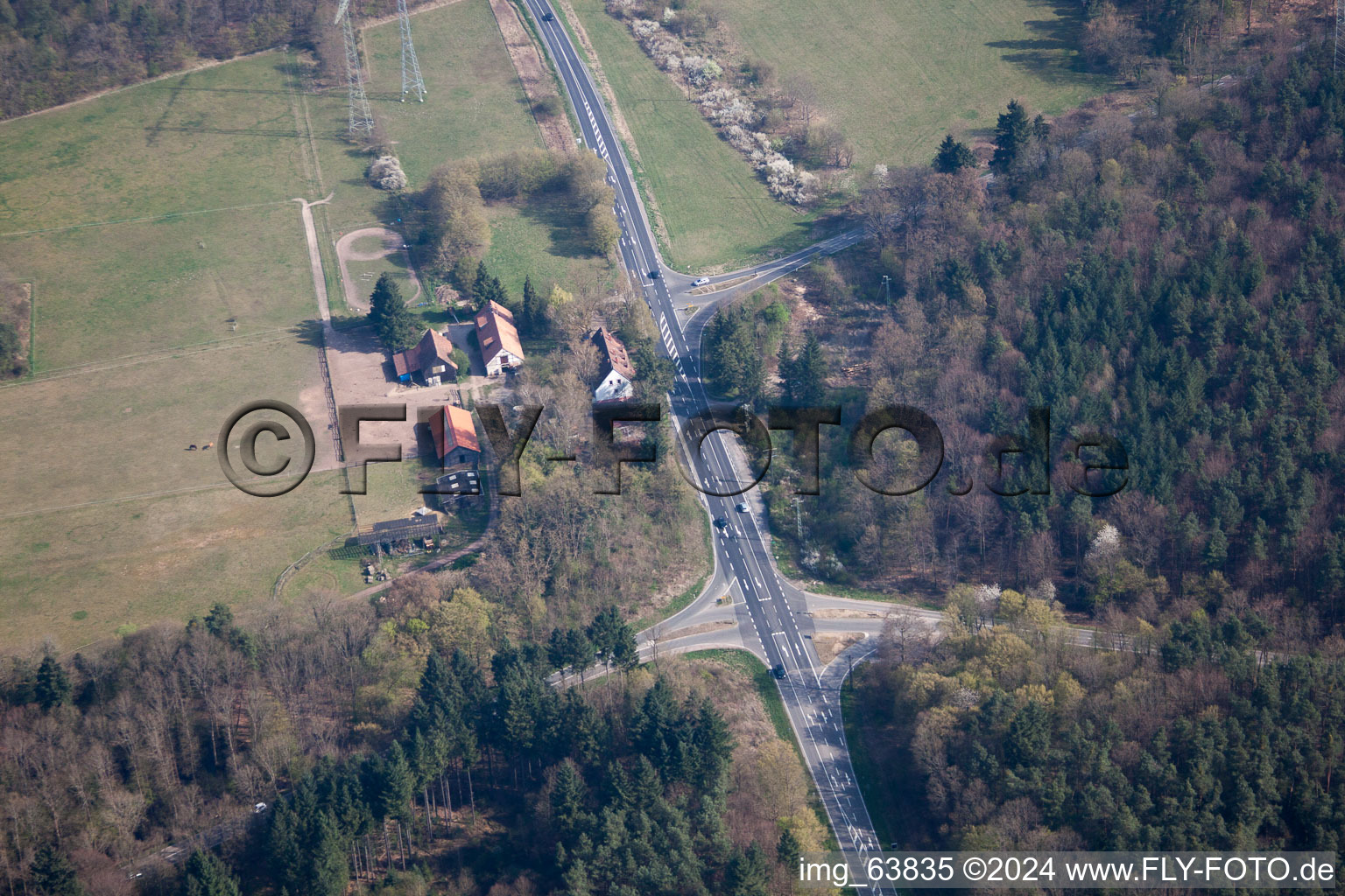 Langenberg in the state Rhineland-Palatinate, Germany from the plane