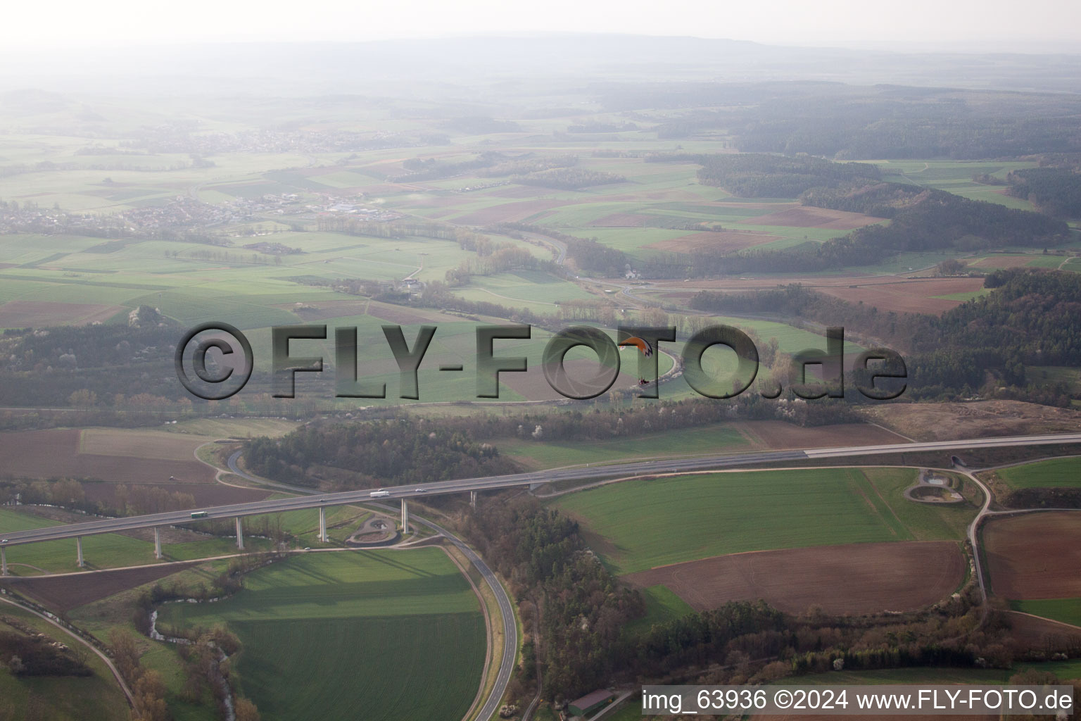 Aerial photograpy of Hollstadt in the state Bavaria, Germany