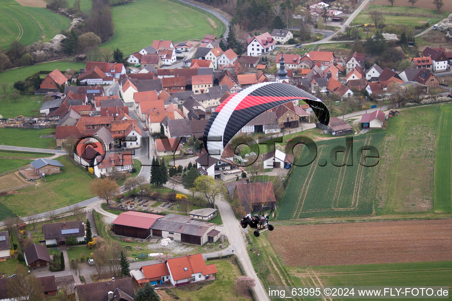 Aerial photograpy of Bahra in the state Bavaria, Germany