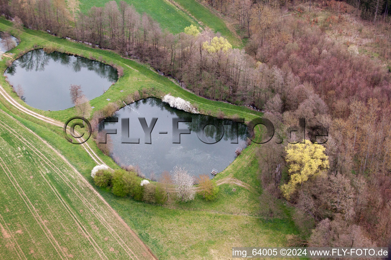 Aerial photograpy of Sondheim in the state Bavaria, Germany