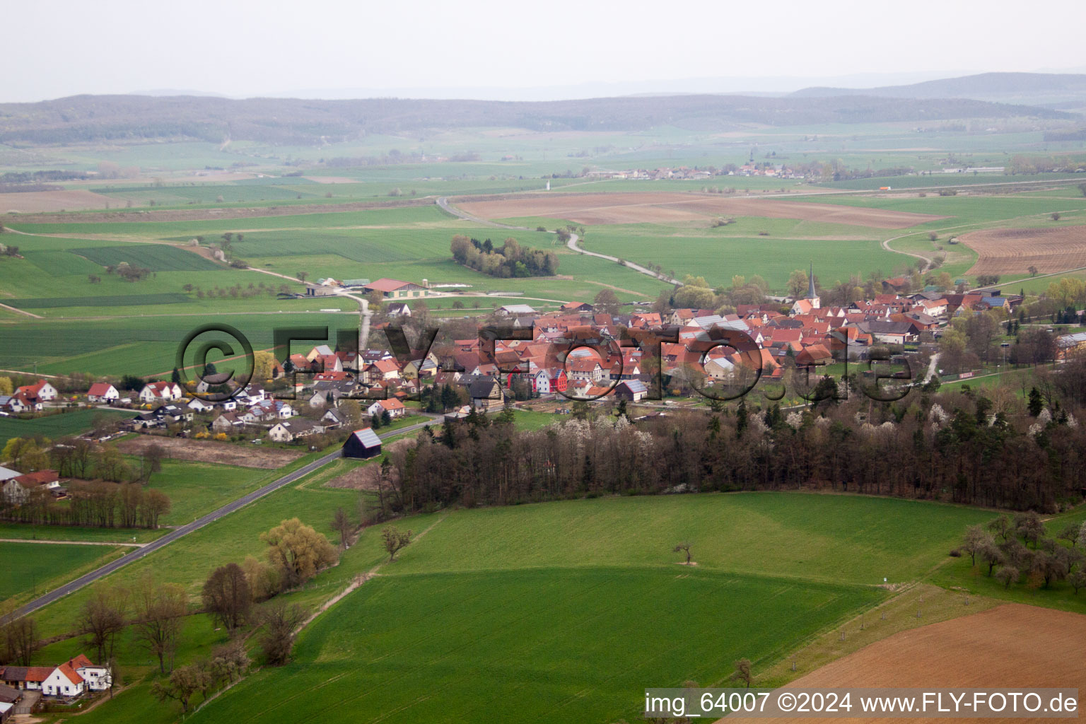 Sondheim in the state Bavaria, Germany from above